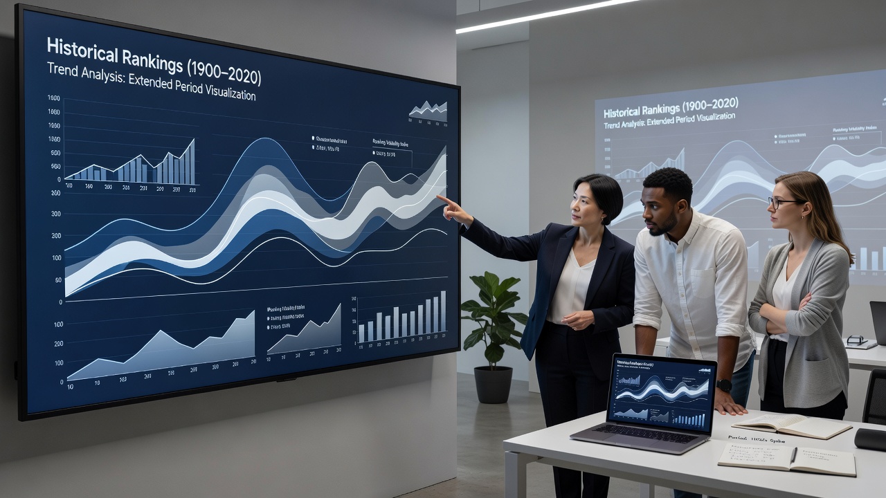 Interactive dashboard showing slope graphs and animated rank transitions for multi-year historical data